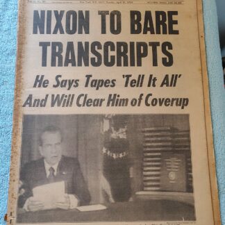 New York Daily News April 30 1974 Nixon Watergate Transcripts Kissinger USSR