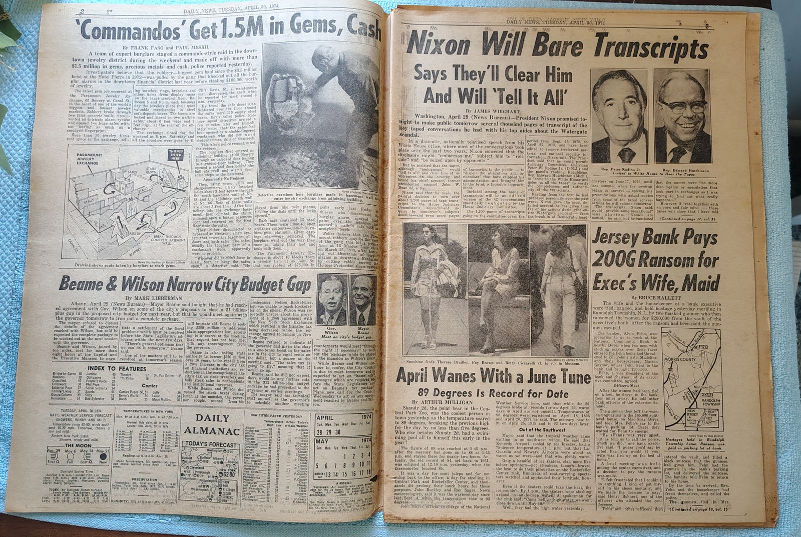New York Daily News April 30 1974 Nixon Watergate Transcripts Kissinger USSR - Image 3