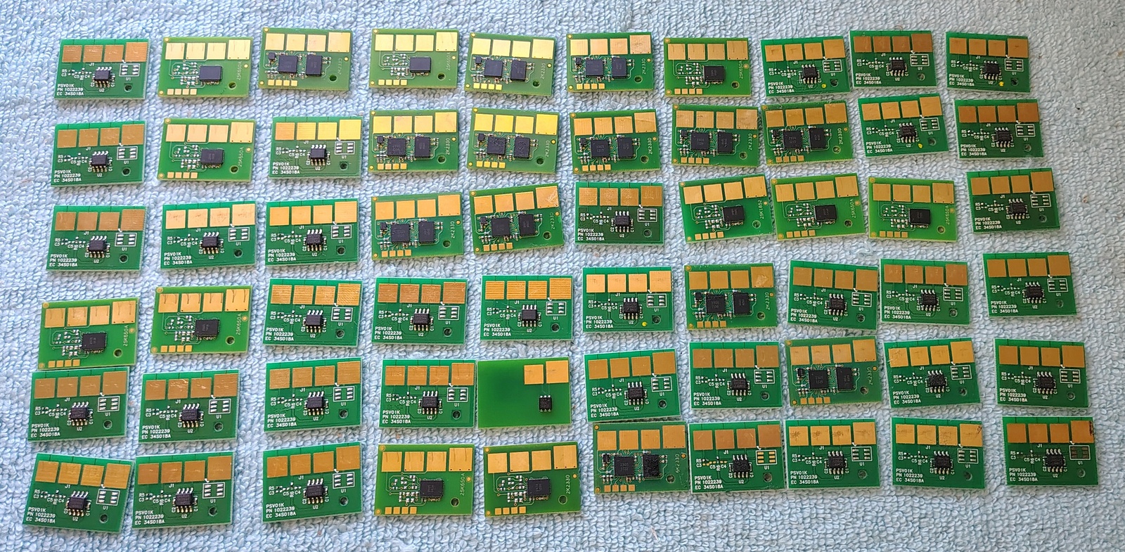 60x Toner Chip PCB Lot 4.7oz Printer Cartridge Smart Chips Gold Contact 2010s