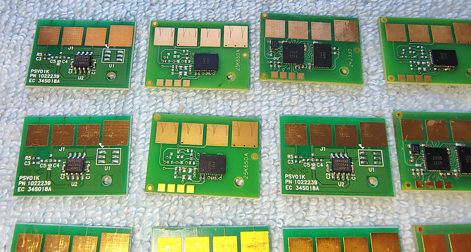 60x Toner Chip PCB Lot 4.7oz Printer Cartridge Smart Chips Gold Contact 2010s - Image 2