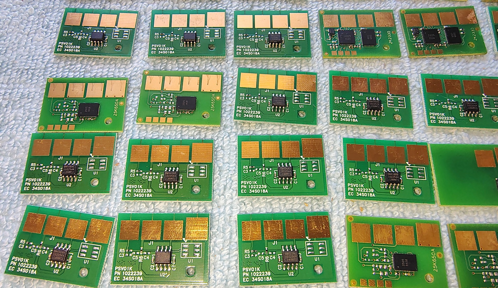 60x Toner Chip PCB Lot 4.7oz Printer Cartridge Smart Chips Gold Contact 2010s - Image 3