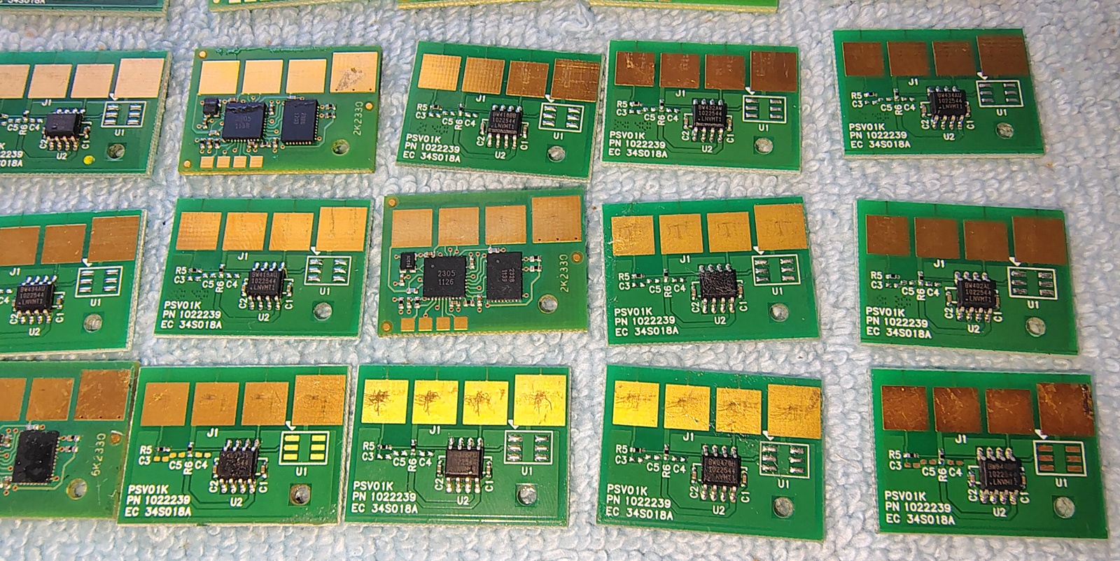 60x Toner Chip PCB Lot 4.7oz Printer Cartridge Smart Chips Gold Contact 2010s - Image 7