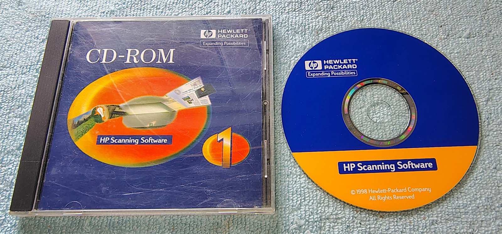 HP Scanning Software CD-ROM 1998 Drivers Adobe PhotoDeluxe OmniPage OCR Win 95