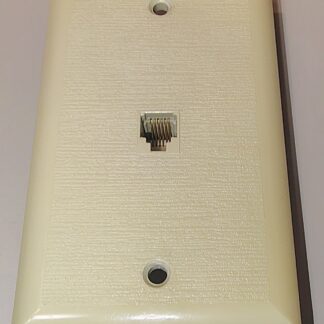 Beige 6 Conductor Telephone Wall Jack Faceplate Screw Terminal Textured 625F2