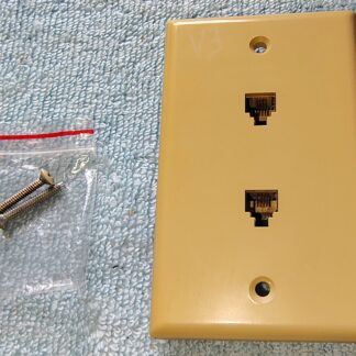 Allen Tel LR84410 Dual RJ11 Wall Plate Beige 1-Gang 2-Port Screw Terminal 1990s