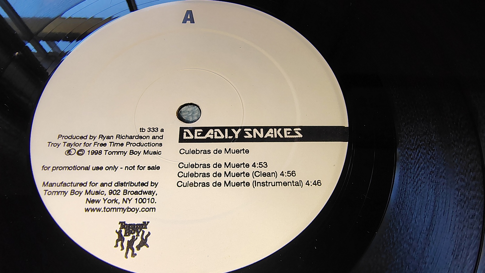 Deadly Snakes – Culebras de Muerte b/w Wild West Promo 12″ Vinyl (1998 Tommy Boy) - Image 3