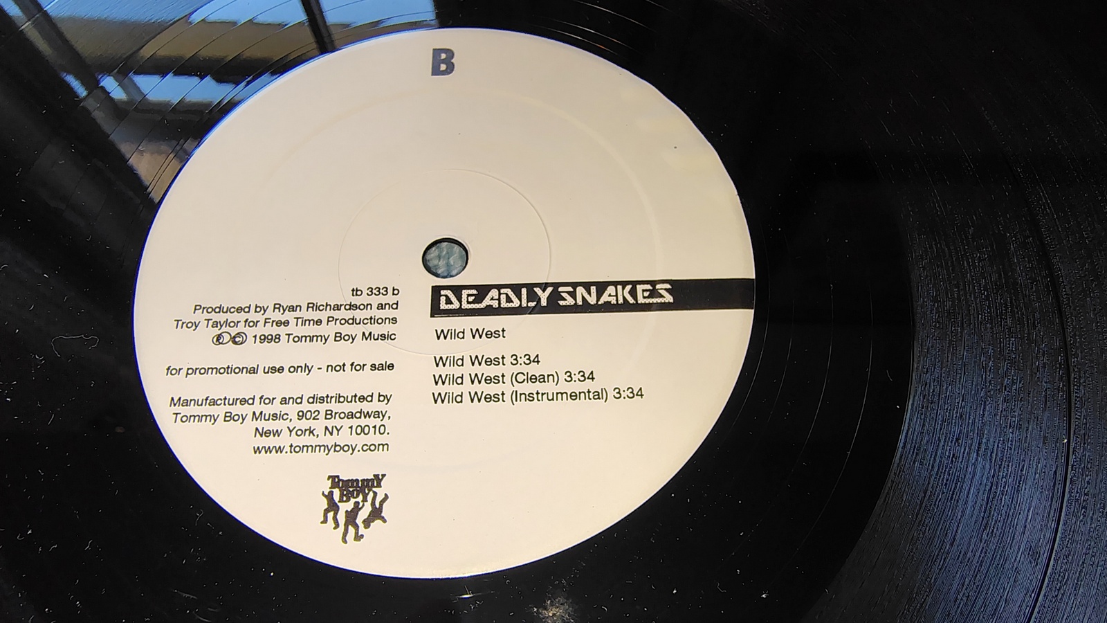 Deadly Snakes – Culebras de Muerte b/w Wild West Promo 12″ Vinyl (1998 Tommy Boy) - Image 5