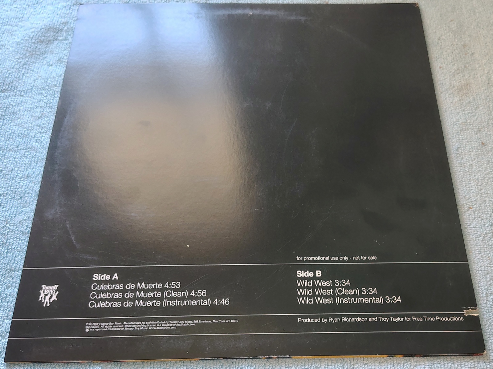 Deadly Snakes – Culebras de Muerte b/w Wild West Promo 12″ Vinyl (1998 Tommy Boy) - Image 7