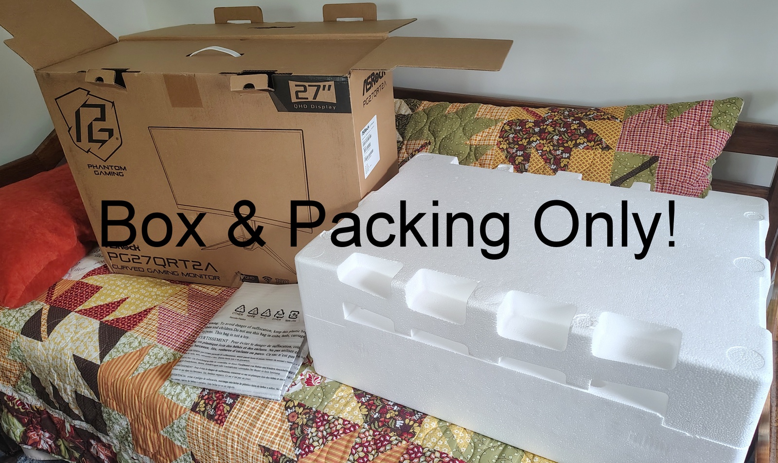ASRock PG27QRT2A Original Monitor Box Foam Bag Packing Phantom Gaming 27"