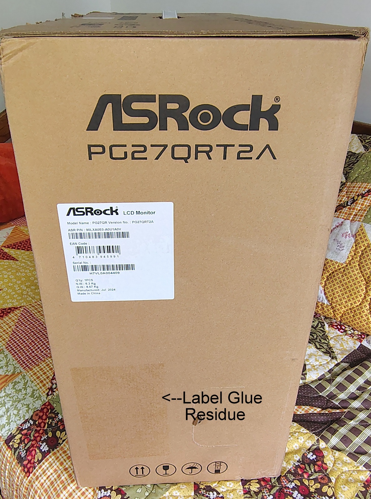 ASRock PG27QRT2A Original Monitor Box Foam Bag Packing Phantom Gaming 27" - Image 16