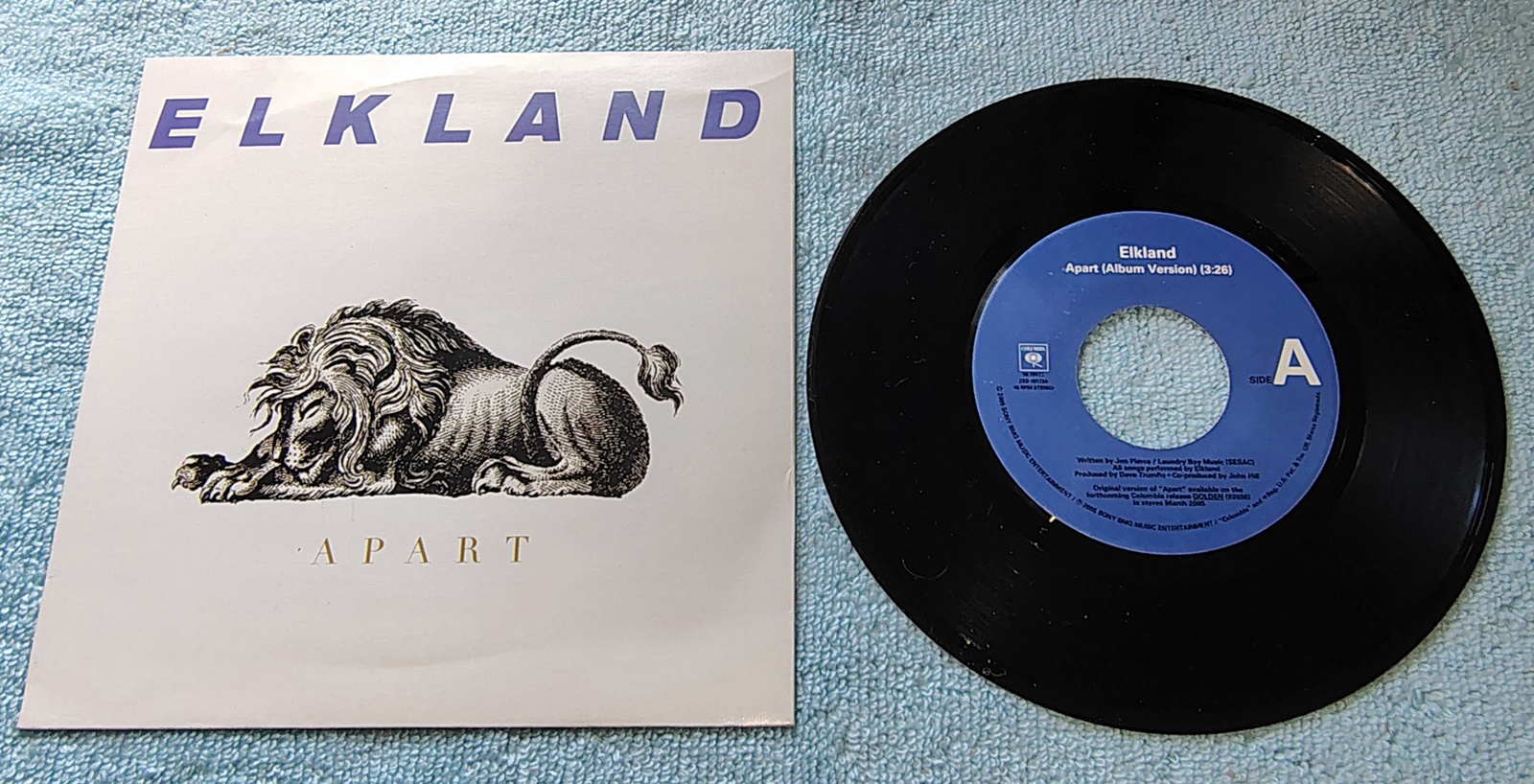 Elkland Apart Promo 7" Vinyl Single 45 RPM Columbia 2005 Jacknife Lee Remix