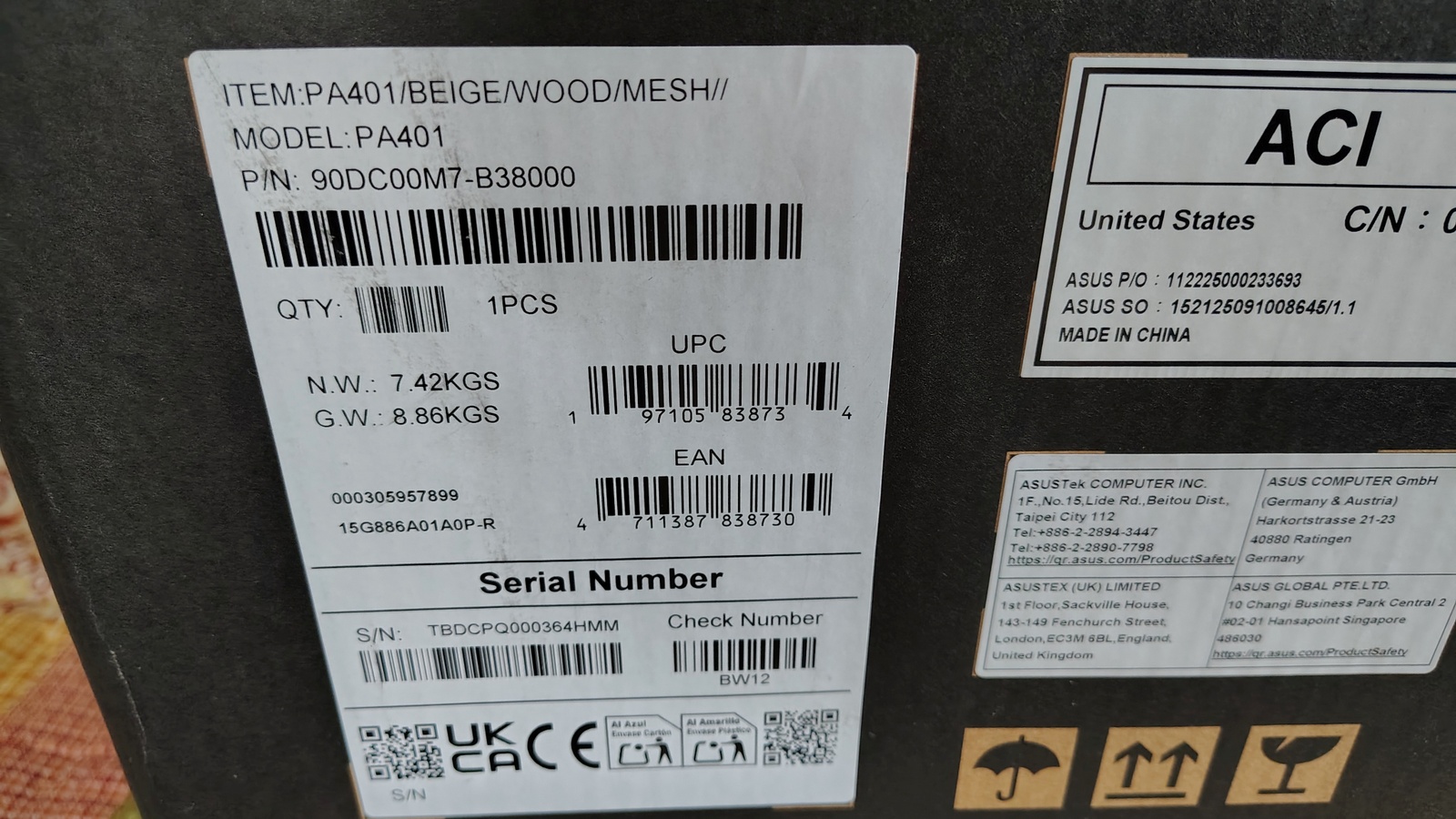 ASUS ProArt PA401 Wood Edition Original Box Foam Inserts & Packing Materials - Image 15