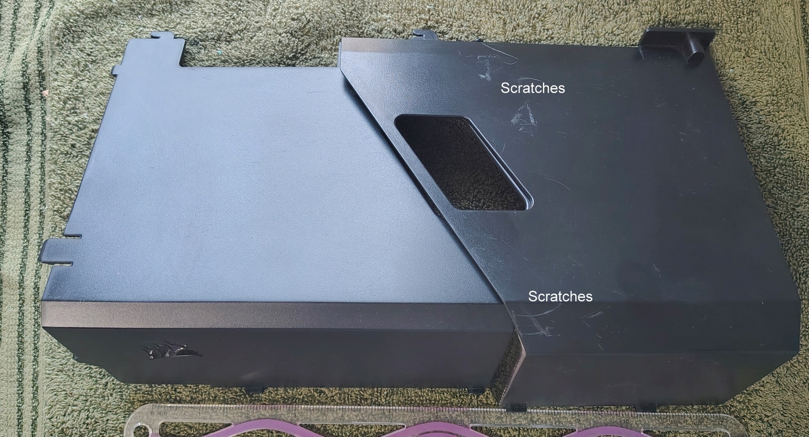 Corsair CC-8900075 Black Plastic PSU HDD Shroud Assembly 400C 400Q Crystal 460X Complete - Image 6