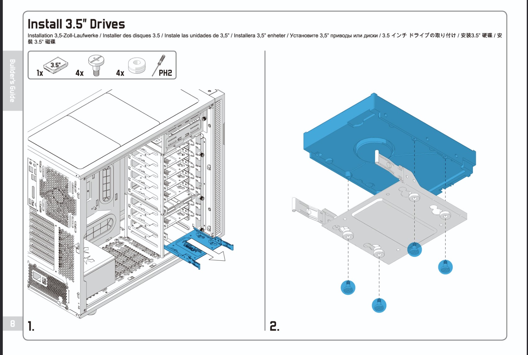 Fractal Design Updated HDD Drive Tray w/ Dampeners for Define R4 Arc Midi R2 & SSD Screws - Image 12