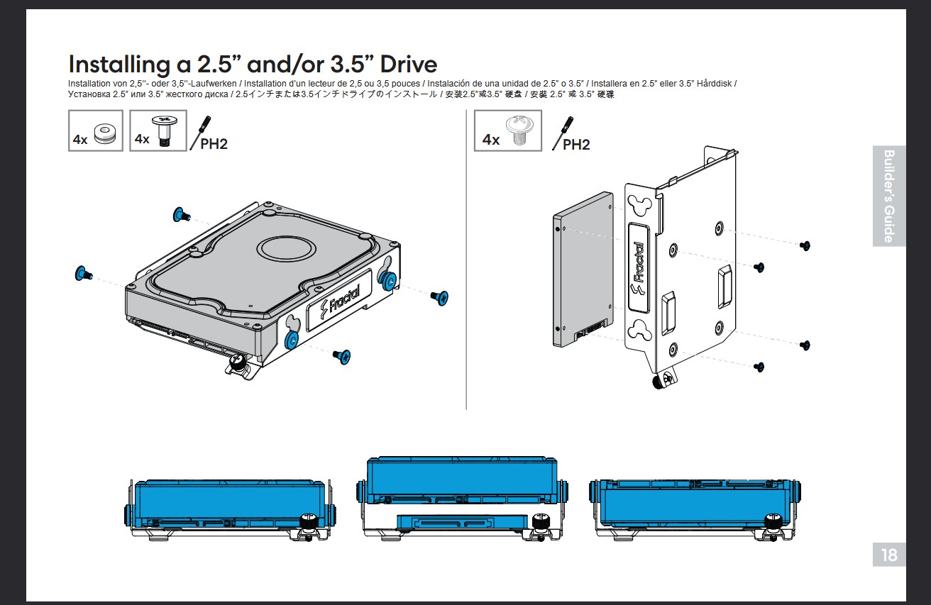Fractal Design North Epoch Black Metal HDD SSD Drive Bracket w Captive Thumbscrew - Image 14