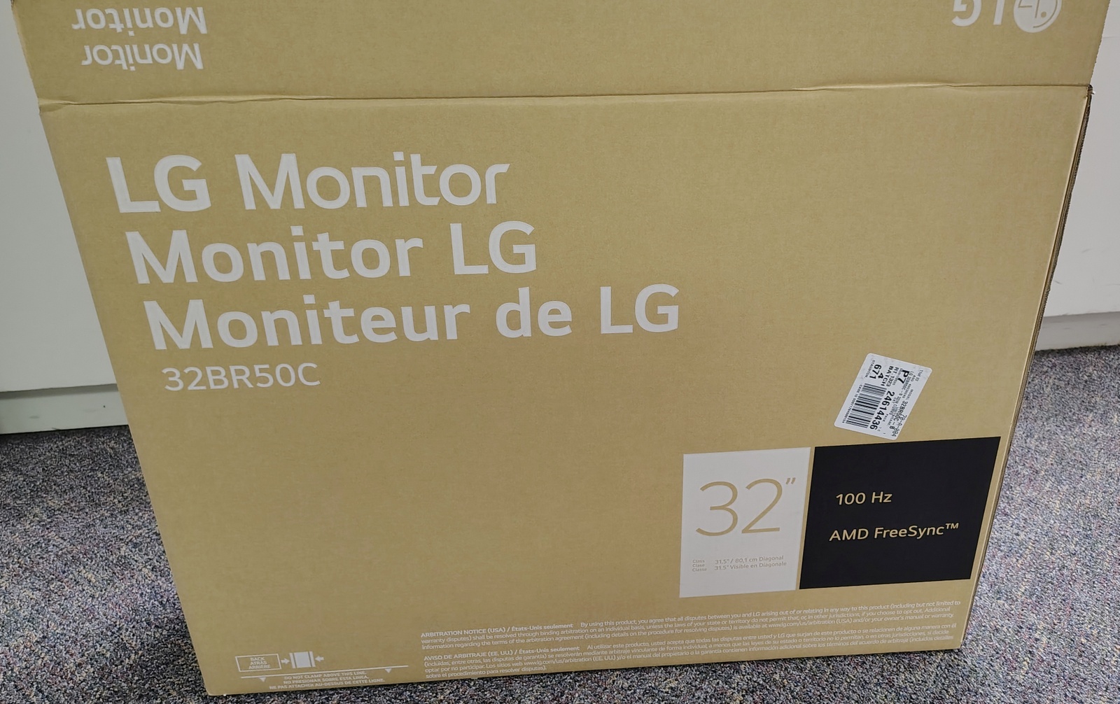 LG 32BR50C-B 32" Monitor Original OEM Box Foam Packaging Insert Set - Image 14