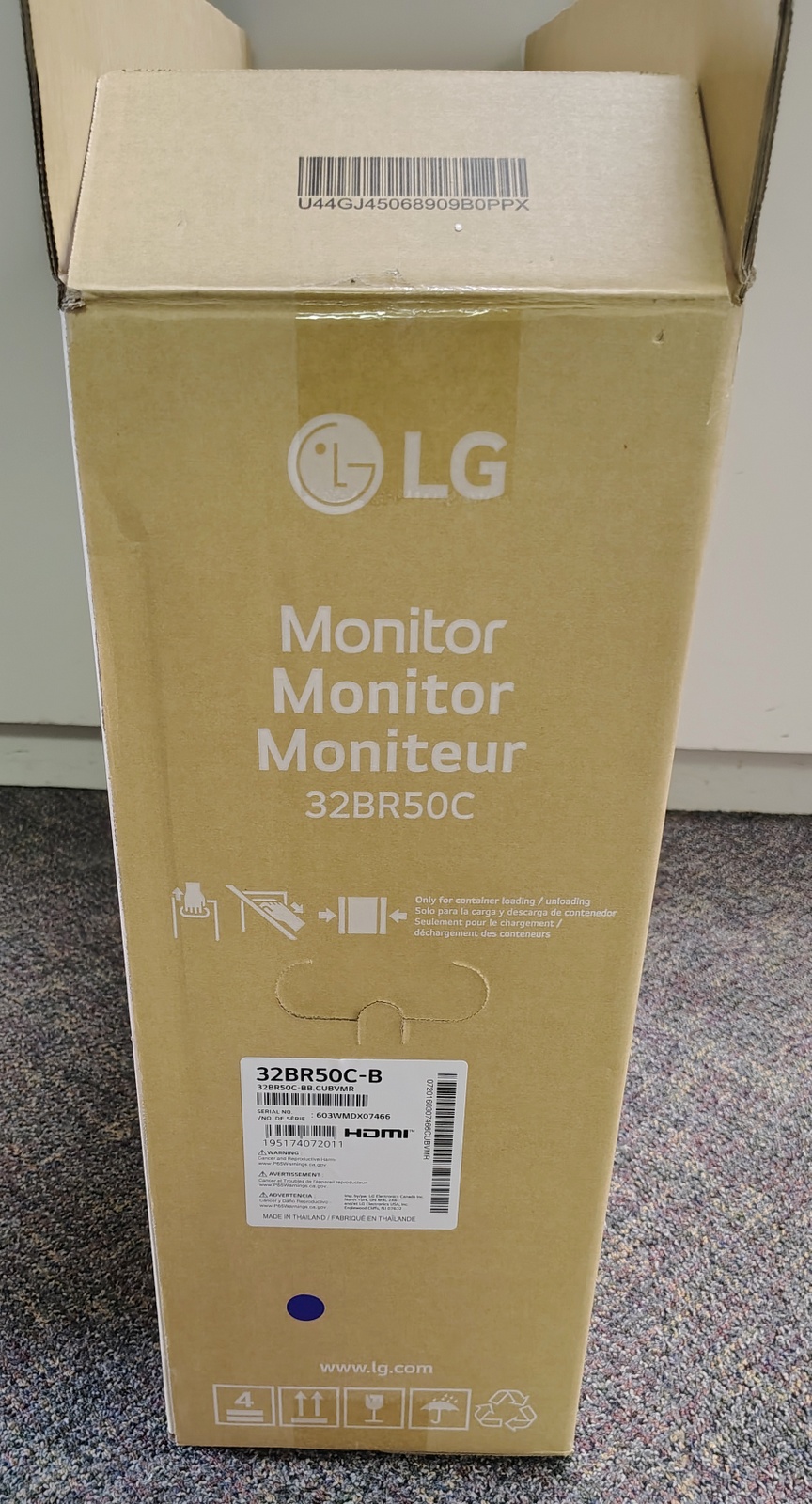 LG 32BR50C-B 32" Monitor Original OEM Box Foam Packaging Insert Set - Image 15