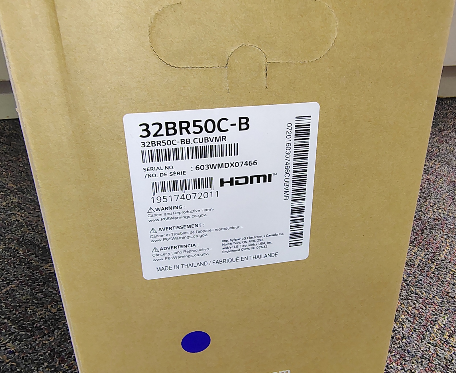 LG 32BR50C-B 32" Monitor Original OEM Box Foam Packaging Insert Set - Image 16