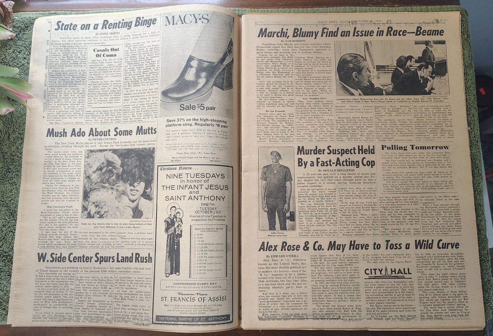 New York Daily News New Jersey Edition October 22 1973 Nixon Impeachment Watergate A's World Series - Image 5