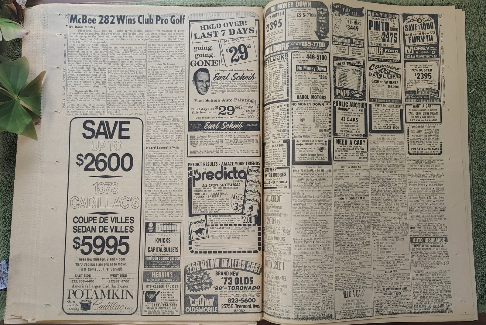 New York Daily News New Jersey Edition October 22 1973 Nixon Impeachment Watergate A's World Series - Image 17