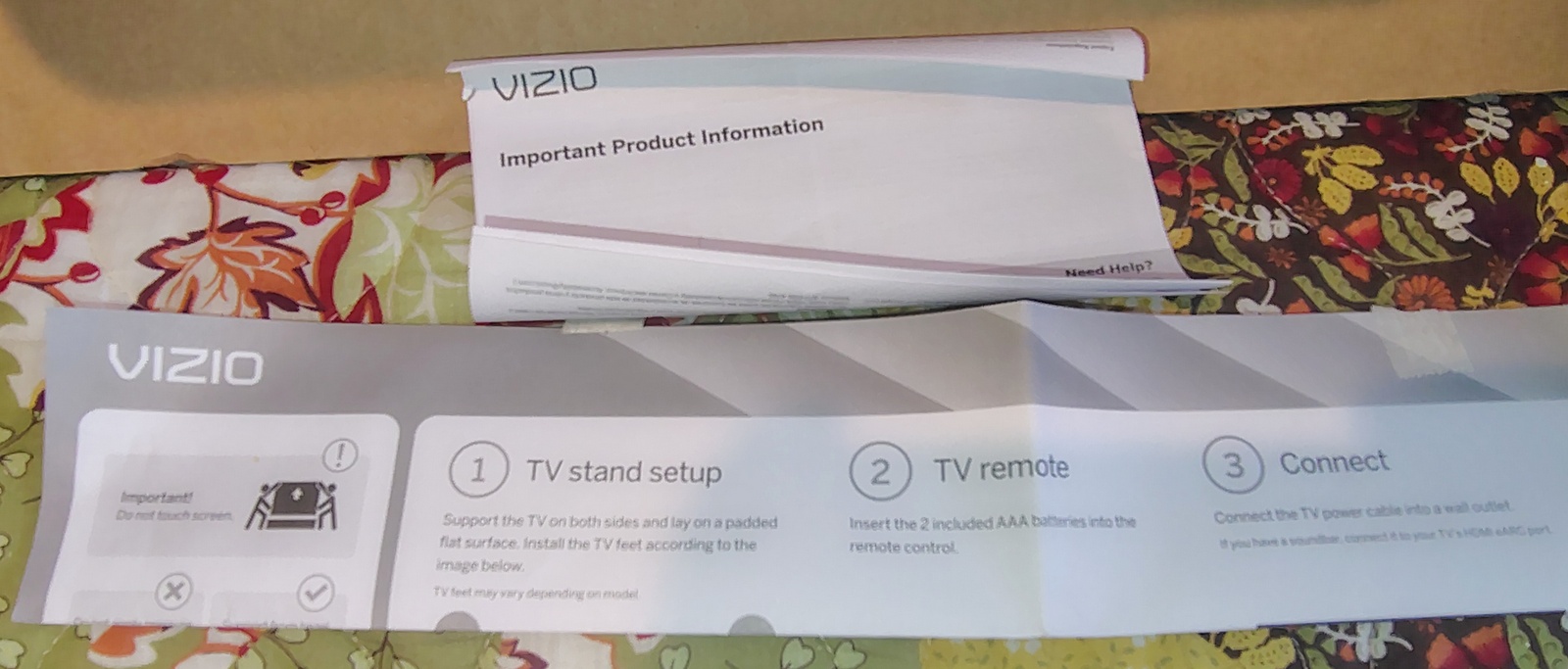 VIZIO V4K43M-0804 43 Inch TV Original OEM Box Foam Inserts Packing Materials 2024 - Image 2