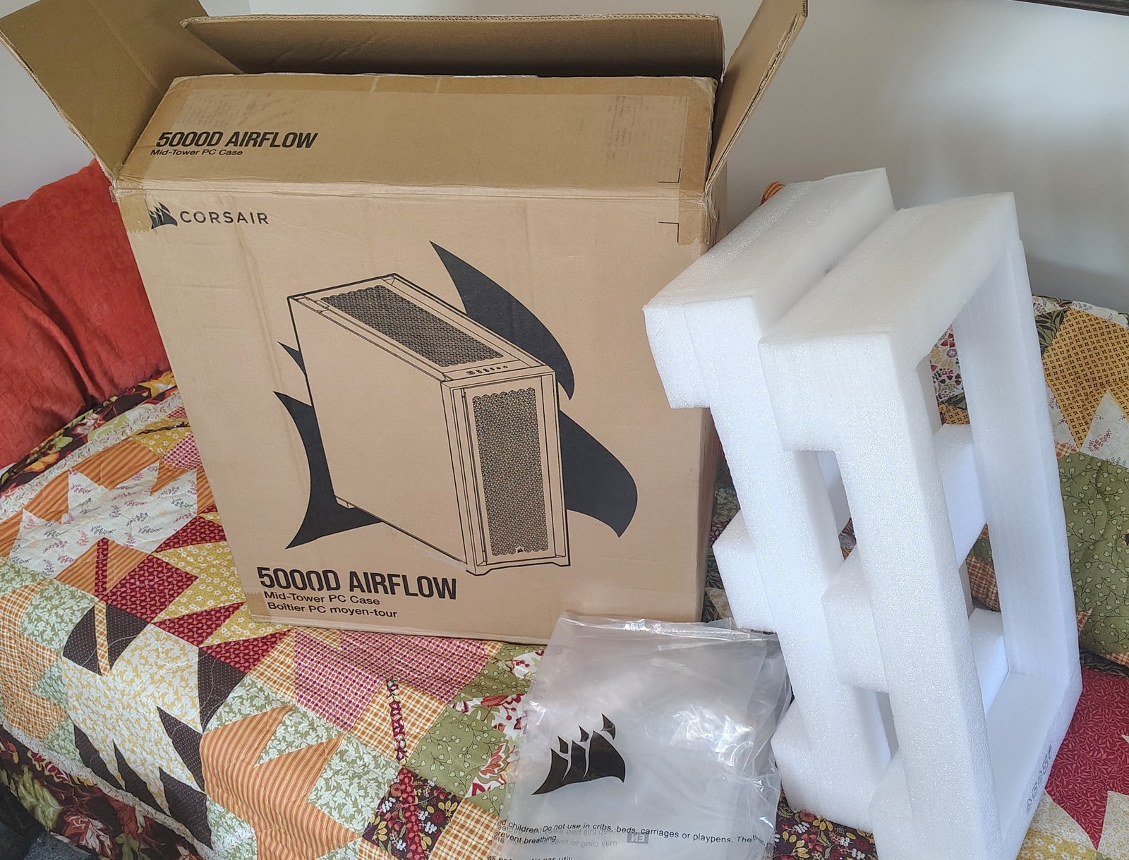 Corsair 5000D Airflow Original Box Foam Inserts Bag Packaging CC-9011211-WW