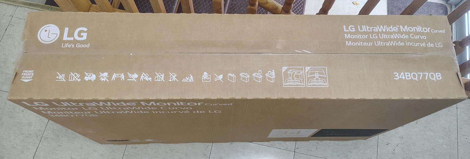 LG 34BQ77QB-B 34" UltraWide Curved Monitor Original OEM Box Foam Packaging Set - Image 16