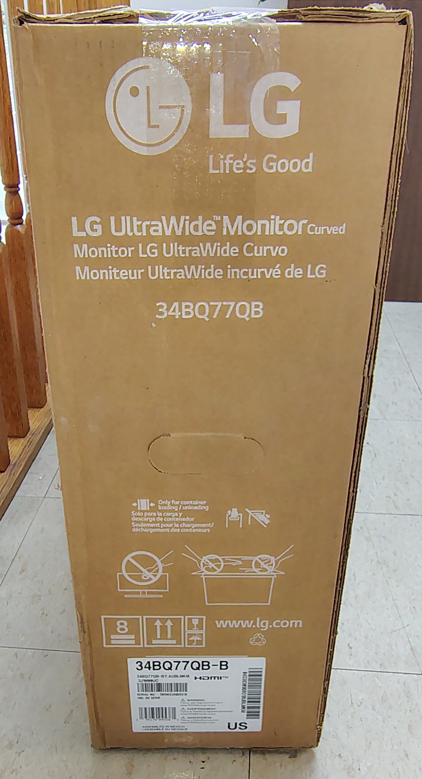 LG 34BQ77QB-B 34" UltraWide Curved Monitor Original OEM Box Foam Packaging Set - Image 19