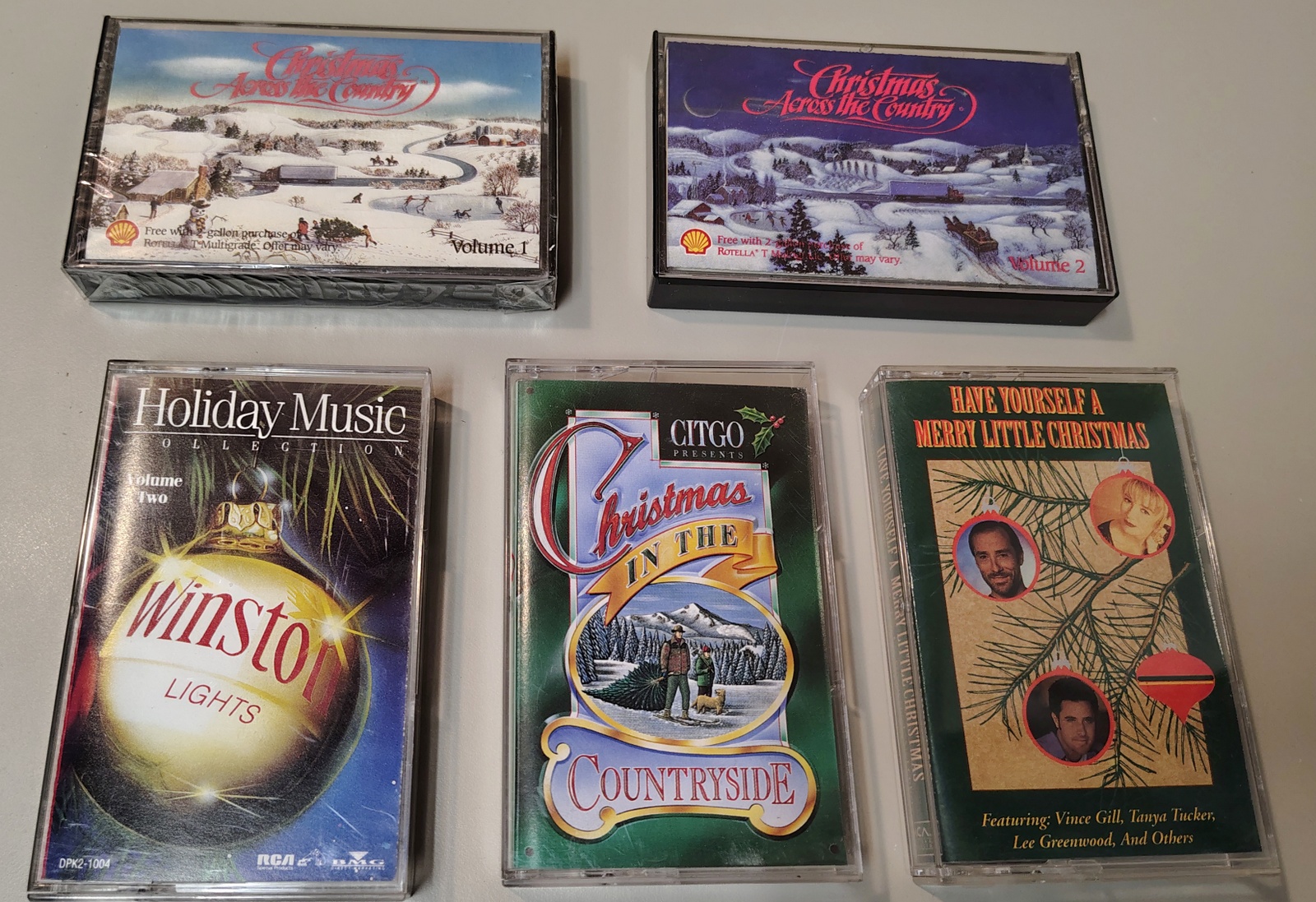 Vintage Christmas Country Music Cassette Lot Shell Rotella Citgo Winston Promo